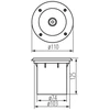 Lauko šviestuvas į grindinį KANLUX MORO N IG-2 IP67 IK08 GU10 max 20W chromo sp ø11x12,5cm