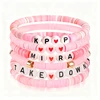 Lean Toys 6 K-Pop apyrankių rinkinys įvairiaspalvių papuošalų gerbėjams dovana