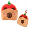 Lean Toys PLIUSINĖ PINIGINĖ PINIGINĖS RAKTŲ PAKABA CAPYBARA pakabukas braškių raudona