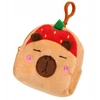 Lean Toys PLIUSINĖ PINIGINĖ PINIGINĖS RAKTŲ PAKABA CAPYBARA pakabukas braškių raudona