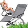 Leco Patogi aliuminio sulankstoma KEDE KĖDĖ Garden Beach Rocking Rocker Šviesiai pilka