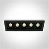 Bikuvalt 5x2W LED įleidžiamas šviestuvas, juodas, 3000K, 50502B/B/W
