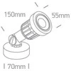 Bikuvalt 5W LED įsmeigiamas sodo šviestuvas, juodas, 3000K, 7070/W