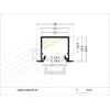 LED juostos profilis LINEA-IN20 EF/U7, juodas, 2m