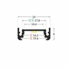Bikuva.lt LED juostos profilis SURFACE14 EF/TY, juodas, 2m