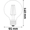 Avide LED lemputė 7W E27 G95 Amber Dimmable