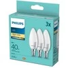 LED lemputės PHILIPS, E14, B35, 2700 K, 5W (=40W), 407 lm, NON-DIM, 3 vnt.