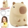 LED NAKTINIS LEMPAS VAIKAMS CAPYBARA SILICONE SOFT TOUCH USB DOVANA