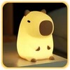 LED NAKTINIS LEMPAS VAIKAMS CAPYBARA SILICONE SOFT TOUCH USB DOVANA
