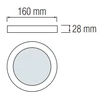 Bikuvalt 12W LED paviršinė panelė HOROZ, apvali, su maitinimo šaltiniu (3000K) šiltai balta