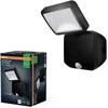 Solar Plus 4W LED sieninis lauko šviestuvas, juodas, 4000K, su baterija ir judesio davikliu, IP54
