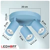 Ledhoff Lampa sufitowa okrągła mėlyna do pokoju CHŁOPCA dziecka SPOT 3x GU10