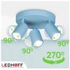 Ledhoff Lampa sufitowa okrągła mėlyna do pokoju CHŁOPCA dziecka SPOT 3x GU10
