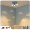 Ledhoff Lampa sufitowa okrągła mėlyna do pokoju CHŁOPCA dziecka SPOT 3x GU10