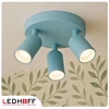 Ledhoff Lampa sufitowa okrągła mėlyna do pokoju CHŁOPCA dziecka SPOT 3x GU10