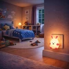 Ledlumen Lampka nocna LED do kontaktu su czujnikiem zmierzchu KRÓLIK vaikams balta