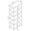 Fotelis Home4You Lentynėlė HEDVIG 63x33xH152cm, uosio/juoda