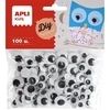 Judančios akys APLI, apvalios, 100 vnt., juoda