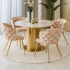Livio Meble BEIGE INTERJERA GLAMOUR KĖDĖ SU AUKSINĖMIS KOJĖLĖMIS PIMO VELIŪRO AUDINIU