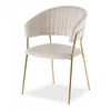Livio Meble FLORI BEIGE VELVET VALGOMO KĖDĖ ANT AUKSINIŲ KOJŲ