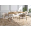Livio Meble FLORI BEIGE VELVET VALGOMO KĖDĖ ANT AUKSINIŲ KOJŲ