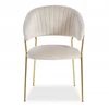 Livio Meble FLORI BEIGE VELVET VALGOMO KĖDĖ ANT AUKSINIŲ KOJŲ