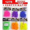 Loom Bands Glow in the Dark guminės juostos, skirtos APYRANKĖMS, rinkinyje 1278 vnt. 6 spalvos