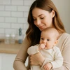 Lorelli Teddy meškiuko buteliukas ir čiulptuko šepetėlis su kempine, mėlynas