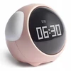 Lova Nest BUDZIK ELEKTRONICZNY ZEGAR Z TEMPERATURĄ ALARMEM GŁOŚNY EMOJI ROŽINĖ