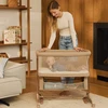 Lovytė 3in1, pristatoma + laisvai pastatoma + sūpuoklinė, 6 aukščio lygiai, čiužinys, ratai, tinklelis nuo uodų – Lionelo Jodie Žalias Graphite
