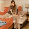 Lovytė 3in1, pristatoma + laisvai pastatoma + sūpuoklinė, 6 aukščio lygiai, čiužinys, ratai, tinklelis nuo uodų – Lionelo Jodie Žalias Graphite