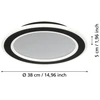 Lubinis šviestuvas Lubinis LED šviestuvas EGLO MACCHIONI, 24W, 2700-6500K, 2400lm, juodos sp., Ø38cm su pultu