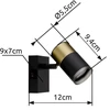 Lubinis šviestuvas Taškinis šviestuvas GLOBO BRISBON, 1xGU10 max 1x25W, juodos/vario sp. 7x9x12cm