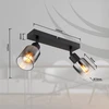 Lubinis šviestuvas Taškinis šviestuvas GLOBO HUBERTUS, 2 x E14, 40W, 230V, matinės juodos sp, 7 x 26 x 14 cm