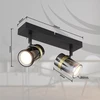 Lubinis šviestuvas Taškinis šviestuvas GLOBO TRABBY, 2xGU10 max 2x8W, juodos sp stiklas dūmų sp 6x12,5x26cm