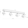 Lubinis šviestuvas TK LIGHTING TOP Juodas 4, 4xGU10 LED 10W