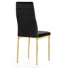 Lugano 4 MINŠTŲ JUODŲ KĖDĖLIŲ RINKINYS SU AUKSO VELIŪRO KOJELE SVETAINEI