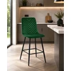 Lugano Aukšta baro kėdė Velvet Island, minkšta žalia