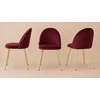 Lugano Glamour GLORIA minkšta bordo spalvos aksominė kėdė svetainei, virtuvei, valgomajam