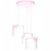 Pakabinamas šviestuvas Luminex 9436 żyrandol Sweet Bow pink, shade dia 180/h 150 baltas 3xE27