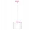 Luminex Lampa Wisząca SWEET Rožinė Baltas Abażur su kokardką pokój dziewczynki