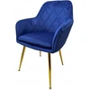 Lux Dom Furniture KĖDĖ SU PAGALVE VALGOMUI SVETAINEI Veliūras, NAVY MĖLYNA, AUKSINĖS KOJOS