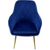 Lux Dom Furniture KĖDĖ SU PAGALVE VALGOMUI SVETAINEI Veliūras, NAVY MĖLYNA, AUKSINĖS KOJOS