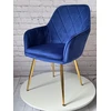 Lux Dom Furniture KĖDĖ SU PAGALVE VALGOMUI SVETAINEI Veliūras, NAVY MĖLYNA, AUKSINĖS KOJOS