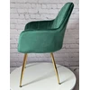 Lux Dom Furniture KĖDĖ SU PAGALVE VALGOMUI SVETAINEI VELIURAS ŽALIAS BUTELAS AUKSINĖS KOJĖLES