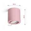 Luxolar Lampa Sufitowa Natynkowa GU10 LED Spot Ruchoma Różowa TUBA