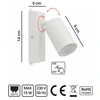 Luxolar Sieninės lempos šviestuvas su jungiklio vamzdeliu Metalinis SPOT LED GU10 Baltas