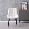 Luxury4Home Ecru veliūrinė dygsniuota MALMO minkšta kėdė