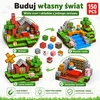 Magnetinės kaladėlės 150 vnt 3D gyvūnų namelis 3+ vaikams