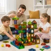 Magnetinės statybinės plytelės 200 Vnt Marble Run STEM Statybinis rinkinys vaikams nuo 3 metų